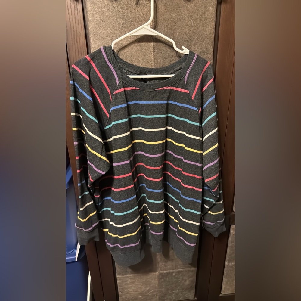 Torrid Multicolor Striped Sweatshirt